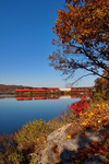 NR-2 heads south along Mill Cove with some of the remaining fall color NR-2 heads south along Mill Cove with some of the remaining fall color