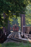 The track crew begins to cross the Lehigh River The track crew begins to cross the Lehigh River