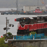 NR-2 approaches the crossing at the US Navy Sub Force Museum south of the Sub Base in Groton