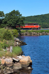 NR-2 slips behind the trees at the south end of Mill Cove