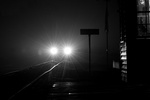 The car mover gives off some eerie light at the end of the night's festivities