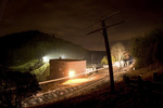Providence & Worcester train NR-4 streaks past the Scotland Dam