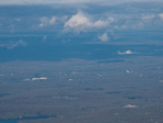 Connecticut's two Indian casinos rise from the landscape - Mohegan sun to the lower left, and Foxwoods to the upper right