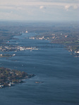 Looking north up the mouth of the Thames River