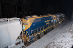 New England Central train NERWPA, nearing the end of their shift, heads south out of the Willimantic yard