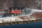 NR-2 kicks up some fresh snow on the causeway between Mill Cove and the Thames River in Ledyard, CT NR-2 kicks up some fresh snow on the causeway between Mill Cove and the Thames River in Ledyard, CT