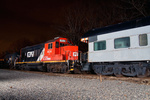 G&U's former CN GP9 and coach in North Grafton, MA (Lumedyne flash by Nick Palazini & myself)