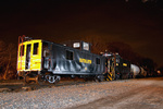 G&U's caboose and CF7 sit quietly under the dark skies of North Grafton, MA (Lumedyne flash by Nick Palazini & myself)