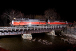 P&W train WODA (Worcester, MA to Davisville, RI) heads south out of the P&W's Worcester yard crossing over the Blackstone River (Lumedyne flash by Nick Palazini & myself)