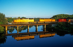 FEC train 335 (unit rock train) heads south over the Hillsborough Canal on the Boca Raton/Deerfield Beach line
