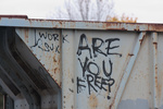 Some grafitti caught my eye on the way by, especially since I took the day off from work...