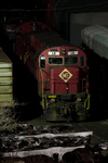 A Morristown & Erie Alco sits quietly in the dark at the M&E's Morristown shops A Morristown & Erie Alco sits quietly in the dark at the M&E's Morristown shops