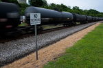 NS 68Qs ethanol cars roll past a new No Trespassing sign in Phillipsburg, NJ