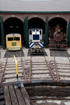 Three pieces of equipment in the roundhouse