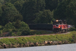 NR-2 pulls through the curve at the top of Mill Cove in Ledyard