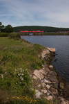 NR-2 rolls over the inlet to Mill Cove in Ledyard, CT