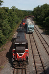 Backing onto the train