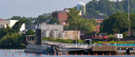 Providence & Worcester train NR-2 comes into view near the USS Nautilus Providence & Worcester train NR-2 comes into view near the USS Nautilus