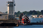 The USS Hartford gets assisted into Electric Boat for repairs The USS Hartford gets assisted into Electric Boat for repairs