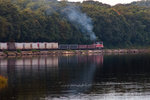 NR-2 smokes it up along the Thames on a cloudy morning